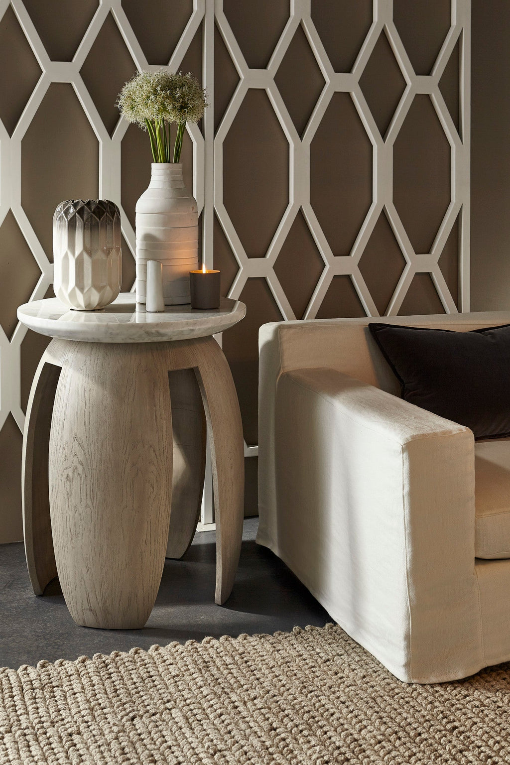 Gray Pedestal Table