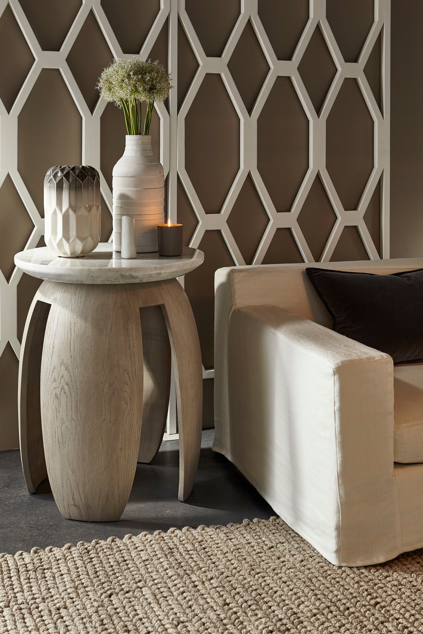 Gray Pedestal Table