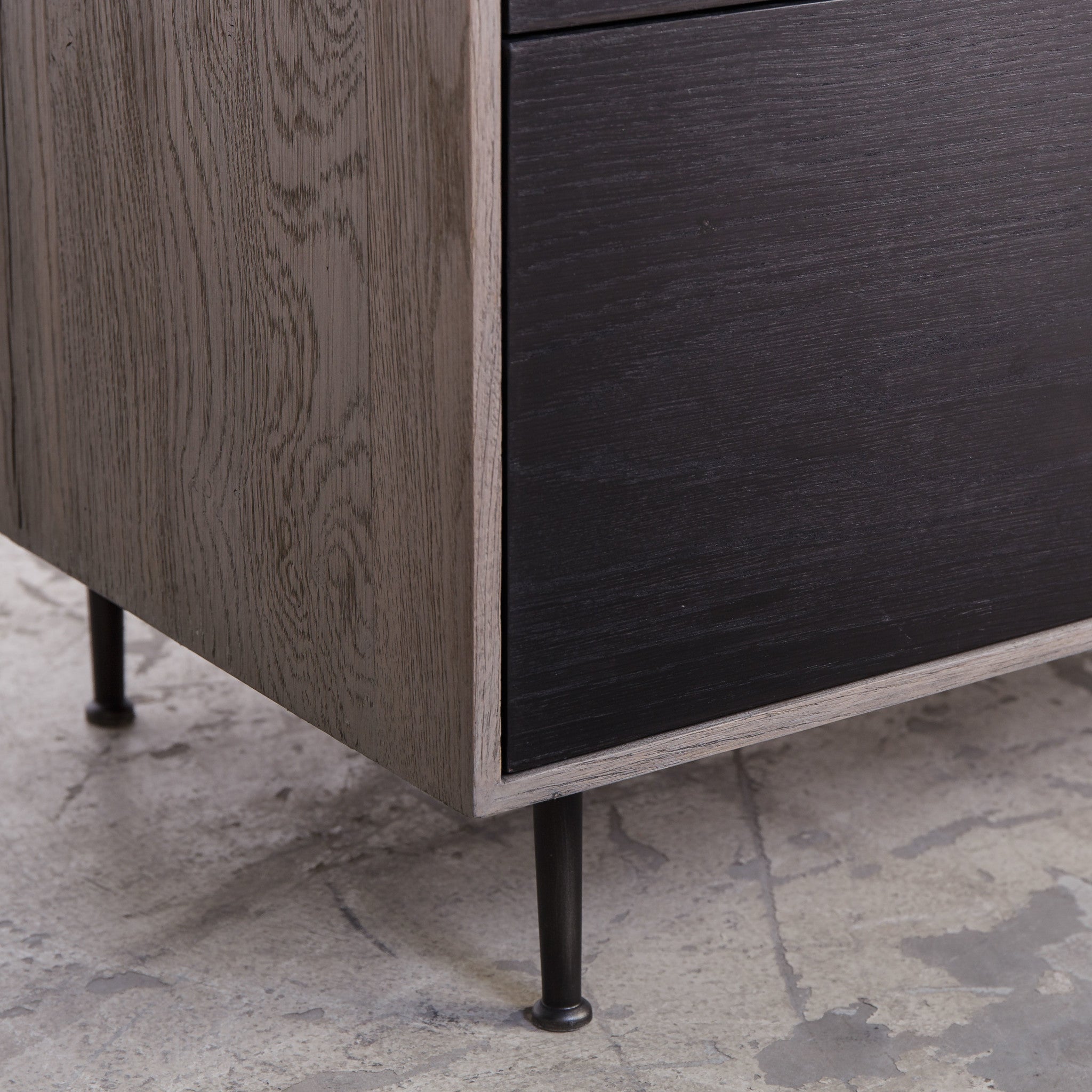 Matilda Nightstand - 3 Drawer / Black