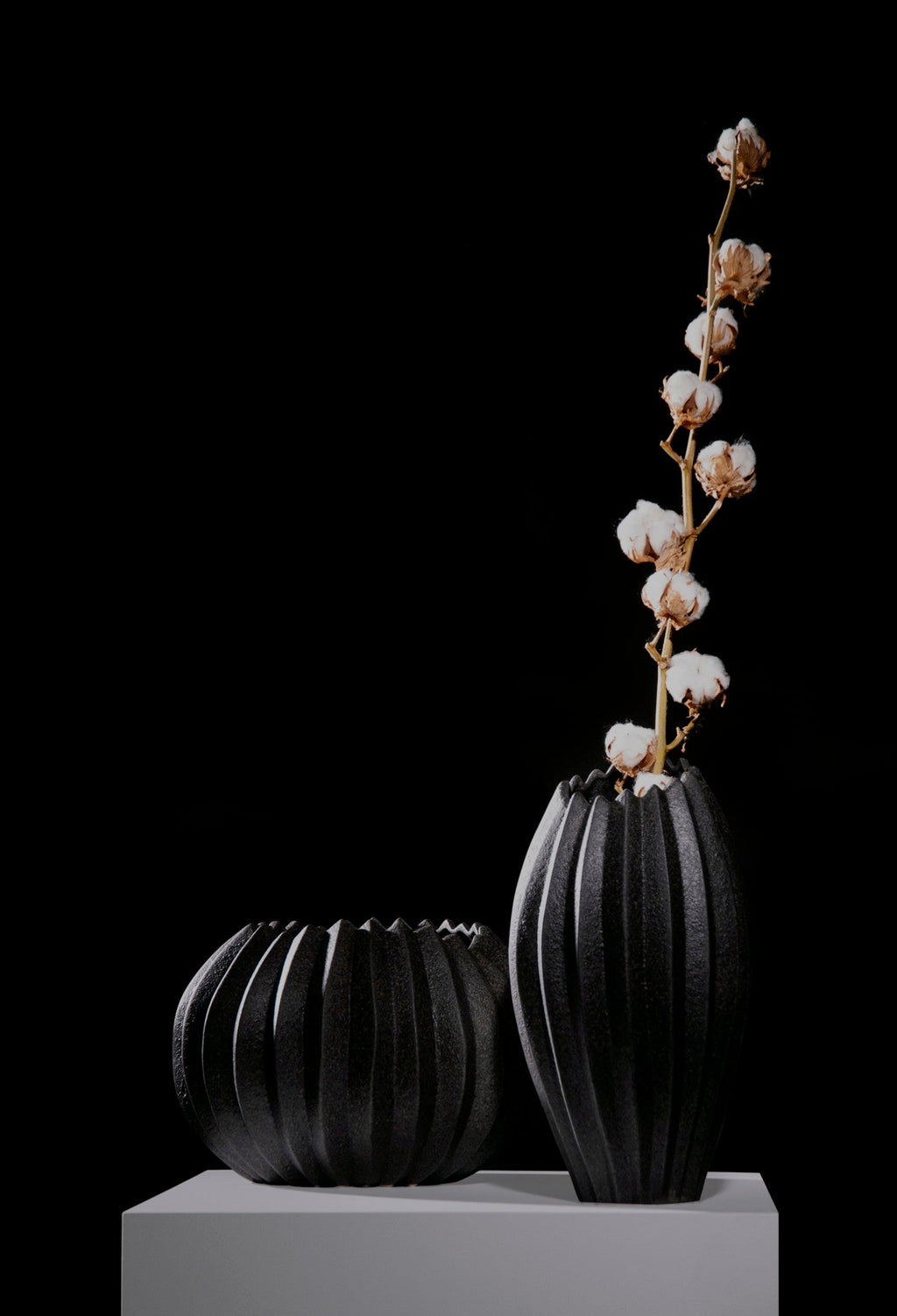 Bloom Vase and Bowl Lava Grey