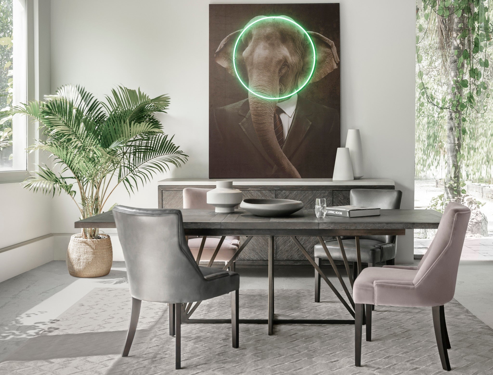Elephant Portrait - LED Neon