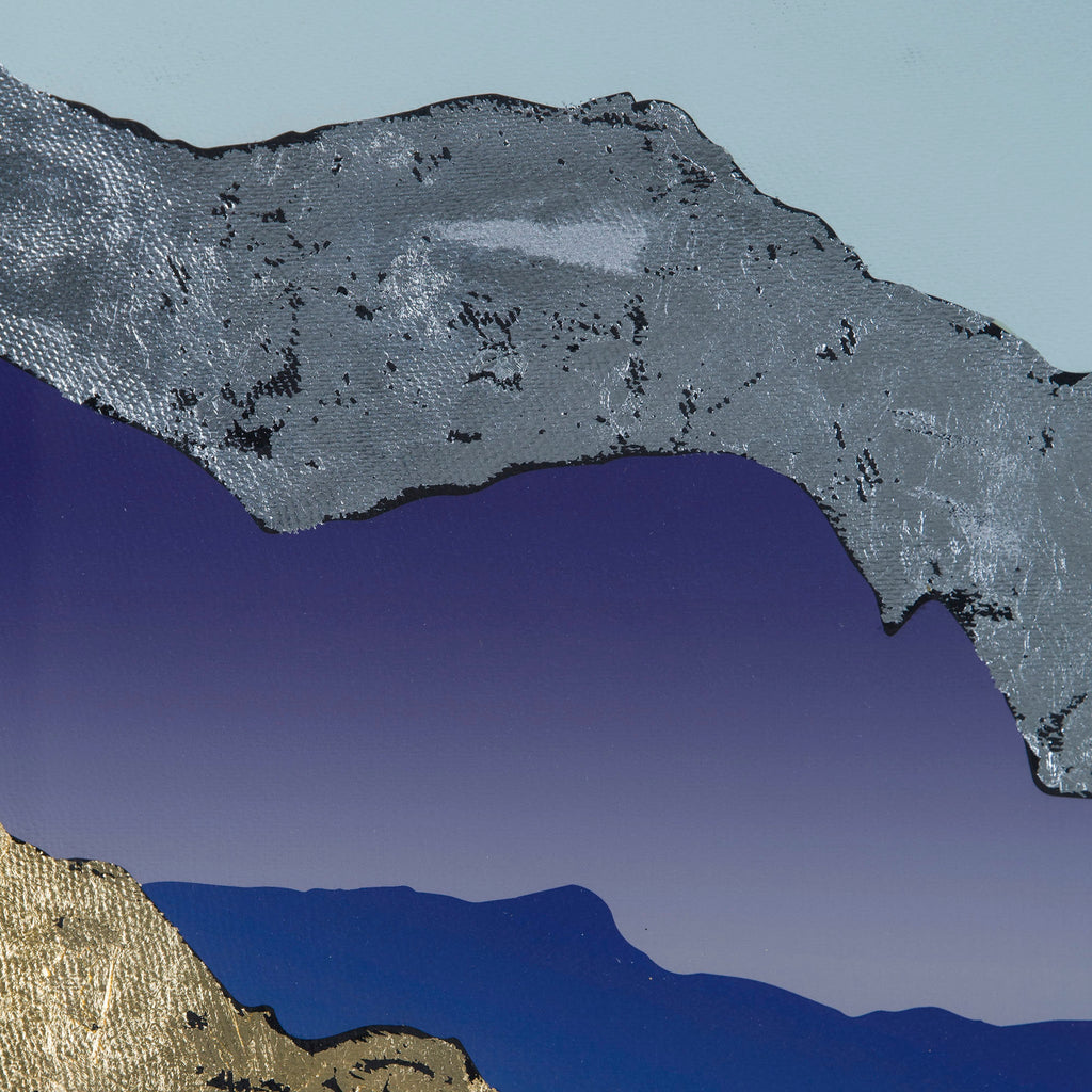 Gold & Silver Leaf Mountain Triptych